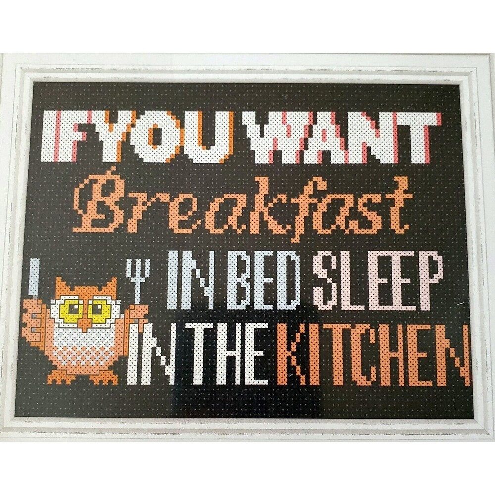 Duftin Design Cross Stitch Kit Breakfast in Bed #5293 Includes Frame NEW